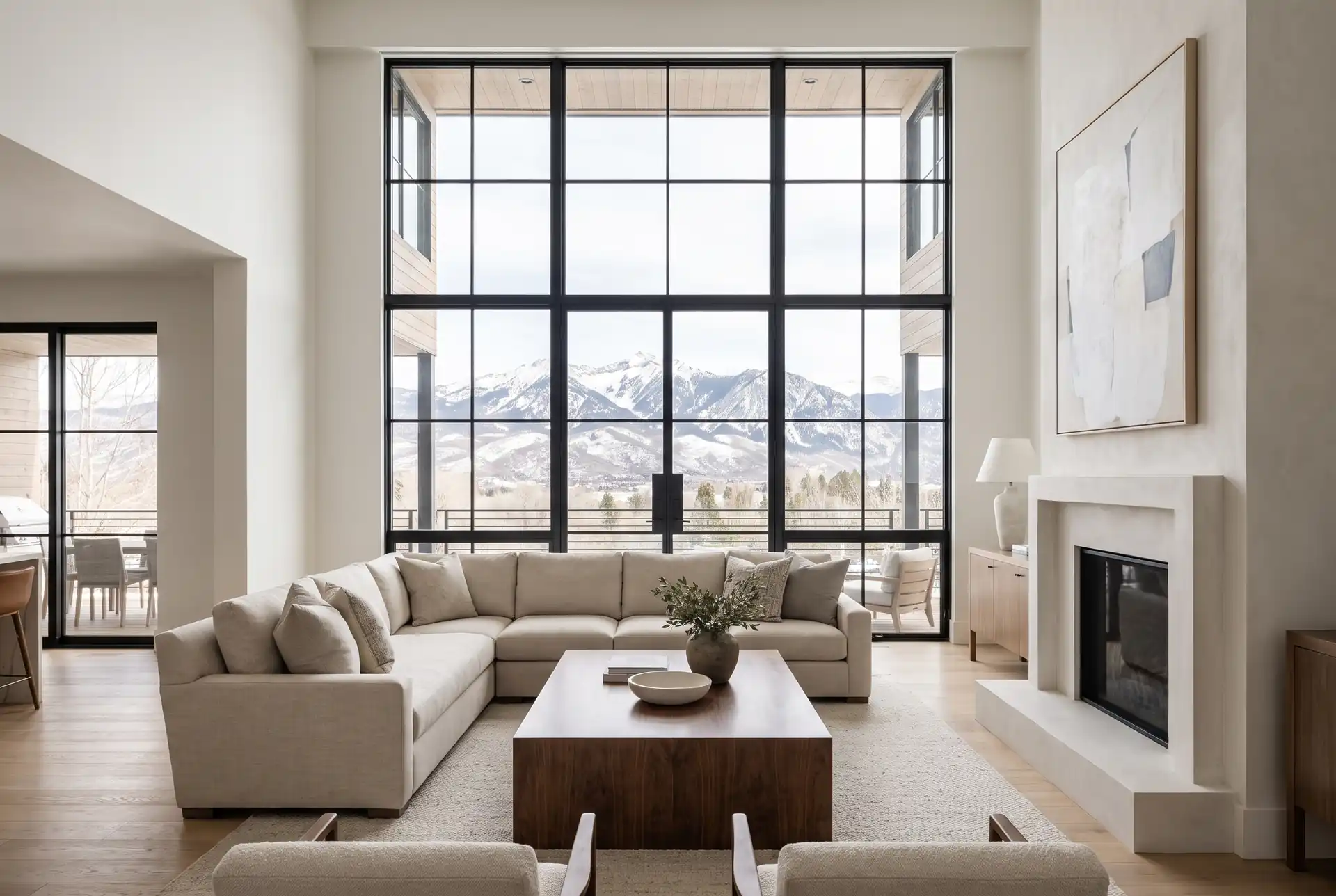 Living volume, 22 ft to the ridge, glazed north and west.